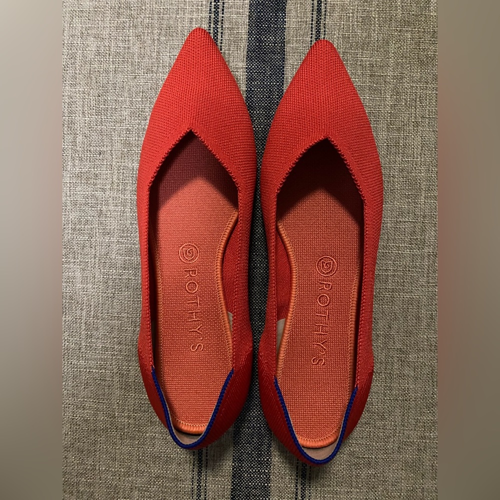Rothy’s Pointed Toe Flats, Color Flame, Size 10.5 - image 1